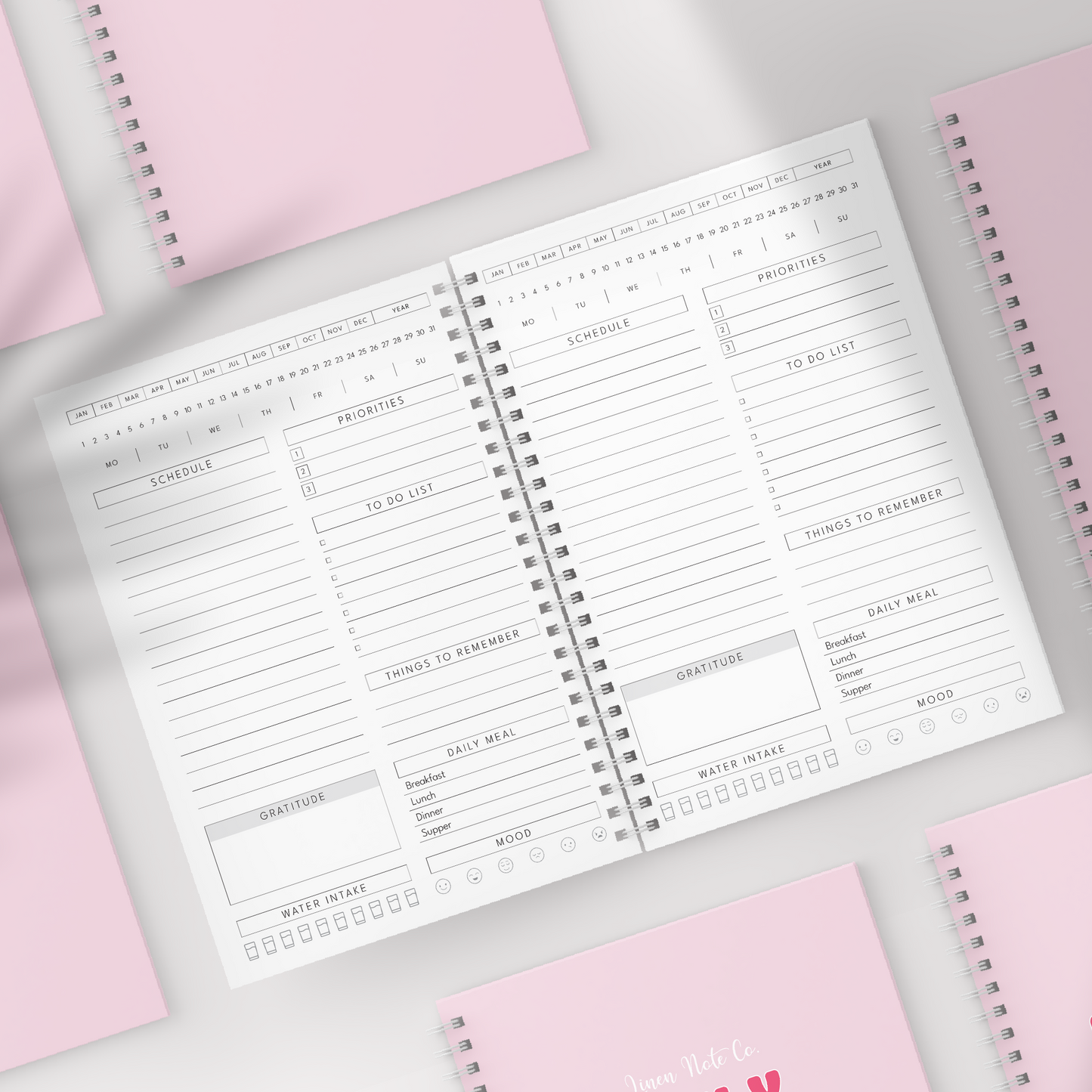 Pink Block Daily Planner